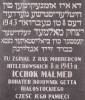 Memorial plaque of Icchok Malmed who was the first fighter in revolt in a ghetto. Was hung by Nazi 8 II 1943. Malmeda street
